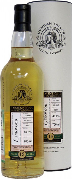 Виски "Linkwood" 15 Years Old, "Dimensions", Speyside, 1996, gift tube, 0.7 л