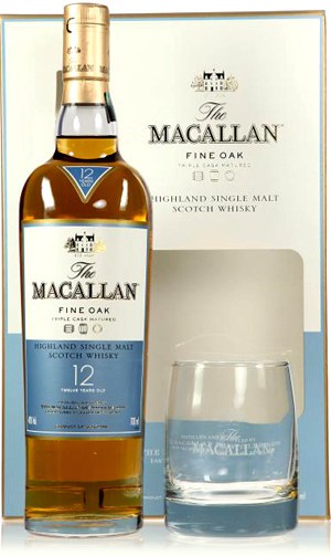Виски Macallan Fine Oak 12 Years Old, gift box and 2 glasses, 0.7 л