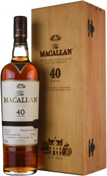 Виски Macallan "Sherry Oak" 40 Years Old, 2016 Release, wooden box, 0.7 л