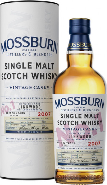 Виски Mossburn, "Vintage Casks" No.1 Linkwood, 2007, in tube, 0.7 л