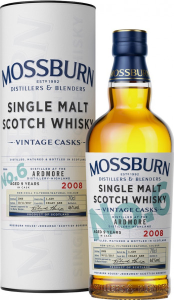 Виски Mossburn, "Vintage Casks" No.6 Ardmore, 2008, in tube, 0.7 л