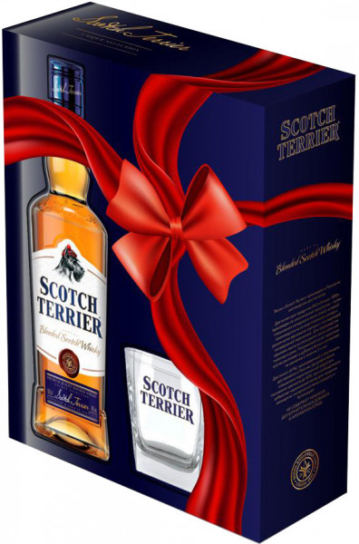 Виски "Scotch Terrier" Blended, gift box with glass, 0.7 л