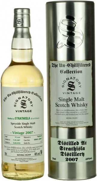 Виски Signatory Vintage, "The Un-Chillfiltered Collection" Strathisla 10 Years, 2007, metal tube, 0.7 л