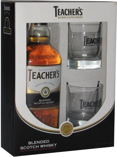 Виски Teacher's Highland Cream, gift box with 2 glasses, 0.75 л
