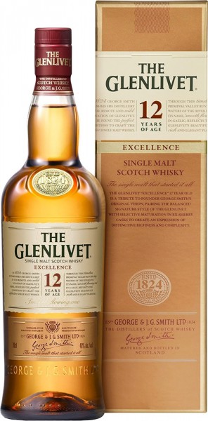 Виски The Glenlivet 12 Years Old "Excellence", gift box, 0.7 л