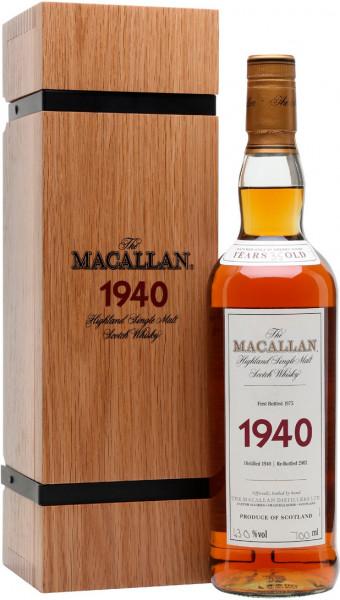 Виски "The Macallan", 1940, wooden box, 0.7 л