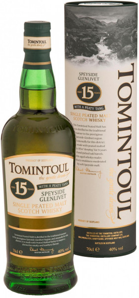 Виски "Tomintoul" 15 Years Old with a Peaty Tang, gift tube, 0.7 л