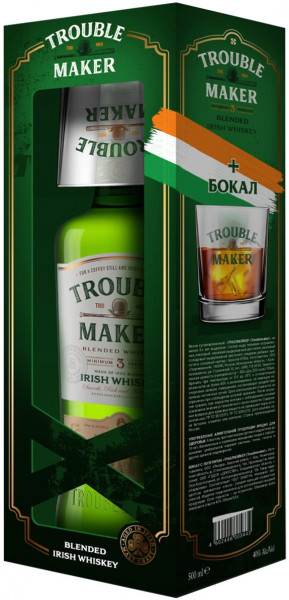 Виски "Trouble Maker", gift box with glass, 0.7 л
