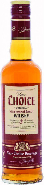 Виски "Your Choice" 3, With taste of Scotch Whisky, 0.5 л