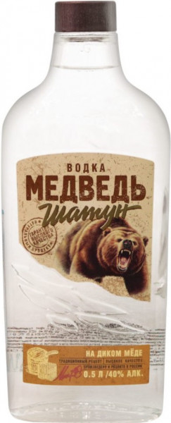 Водка "Медведь Шатун" На диком мёде, 0.5 л