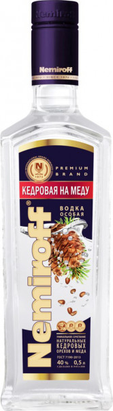 Водка Немирофф, Кедровая на меду, 0.5 л