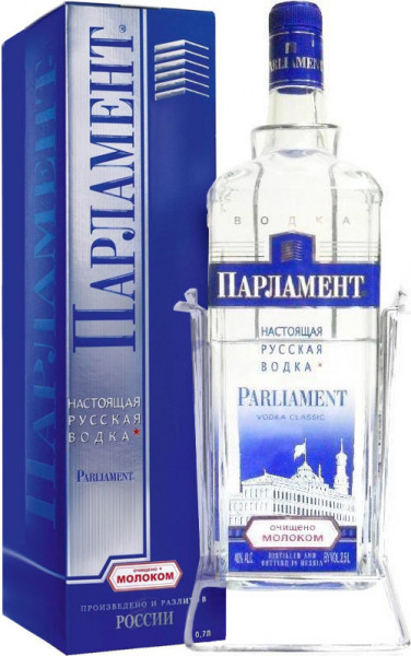 Водка "Парламент" Классик, в подарочной коробке, 2.5 л