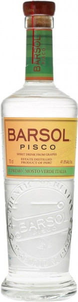 Водка Pisco "BarSol" Supremo Mosto Verde Italia, 0.7 л