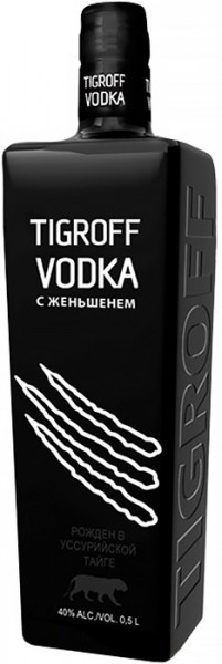 Водка "Tigroff" with Ginseng, 0.5 л