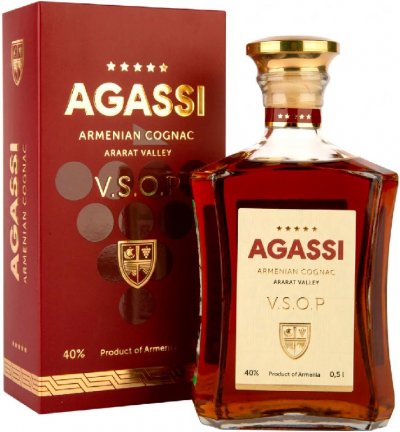 Коньяк "Agassi" V.S.O.P, gift box, 0.5 л