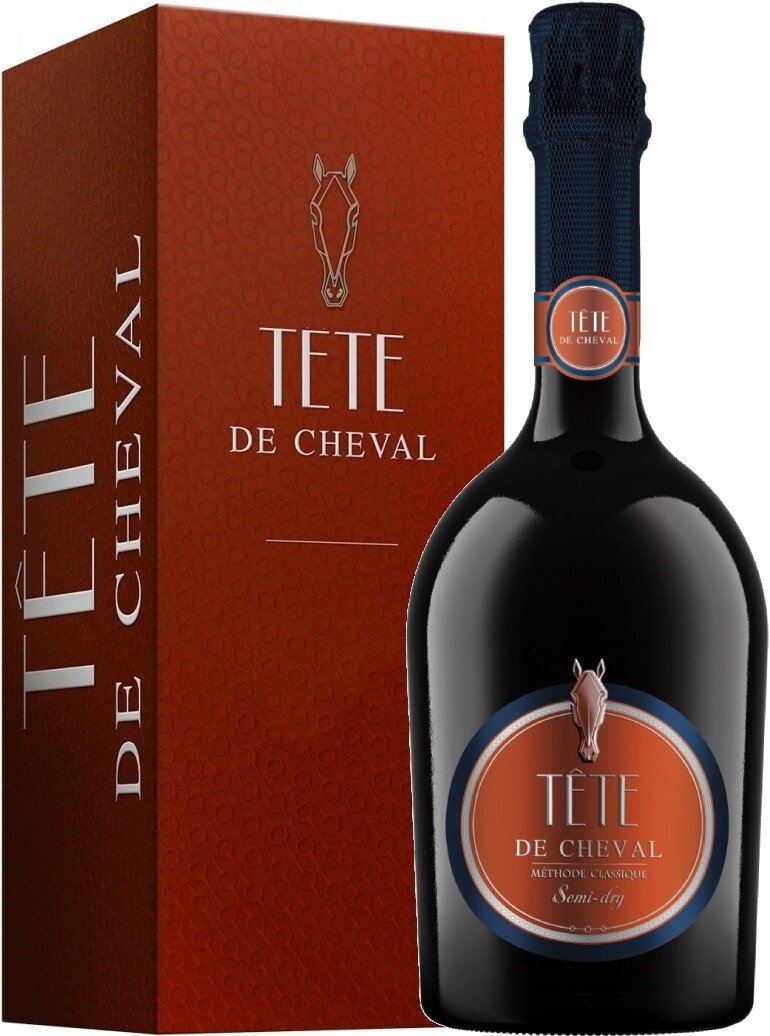 Tete de cheval reserve. Игристое вино tete de cheval. Tete de cheval Semi Dry вино. Тет шампанское. Тет де Шеваль Semi-Dry шампанское.